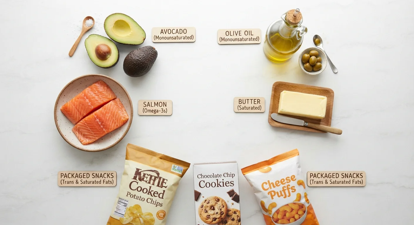 Dietary Fat: Saturated, Unsaturated, and Trans Fats Compared