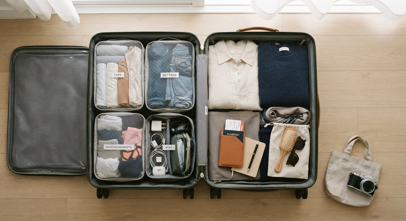 Packing Cubes, Roll vs Fold, and Other Organisation Methods Compared