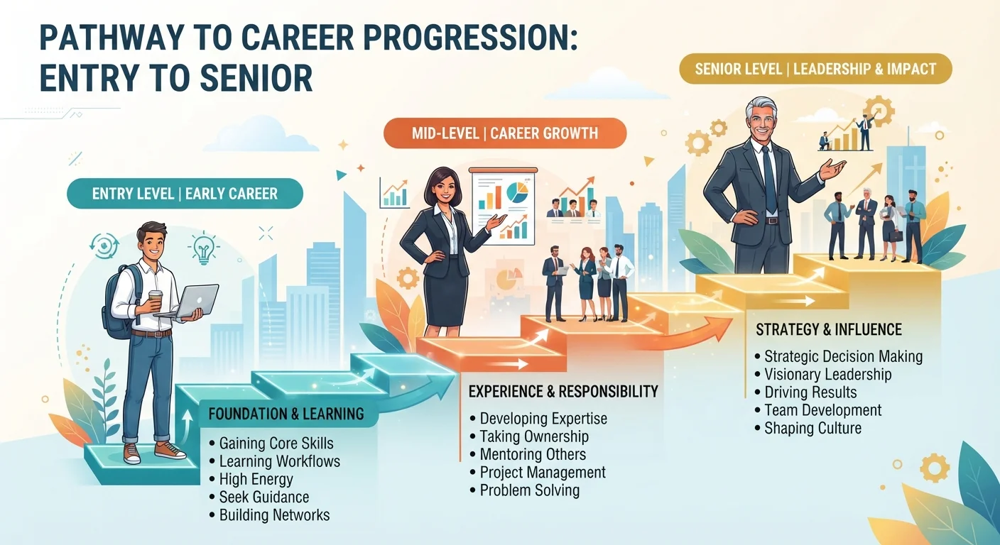 What a Career Pathway Actually Looks Like — Entry, Mid, and Senior Levels Explained